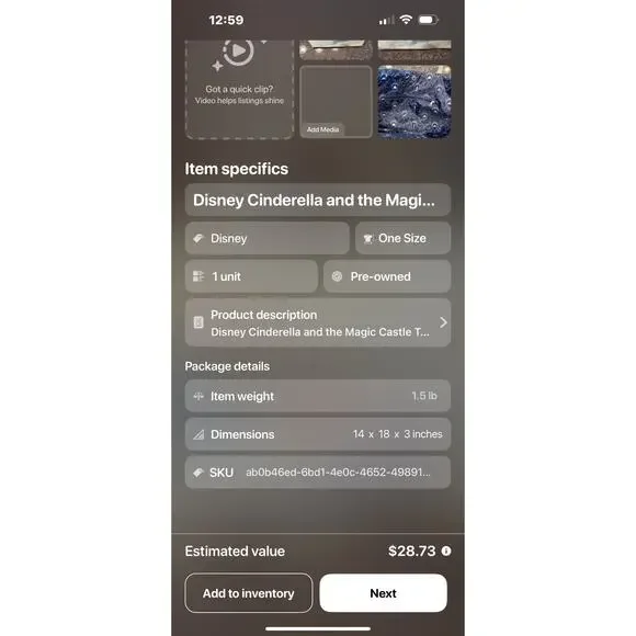 Disney Cinderella Silver Tote A Dream is a Wish Excellent Condition - Picture 9 of 9